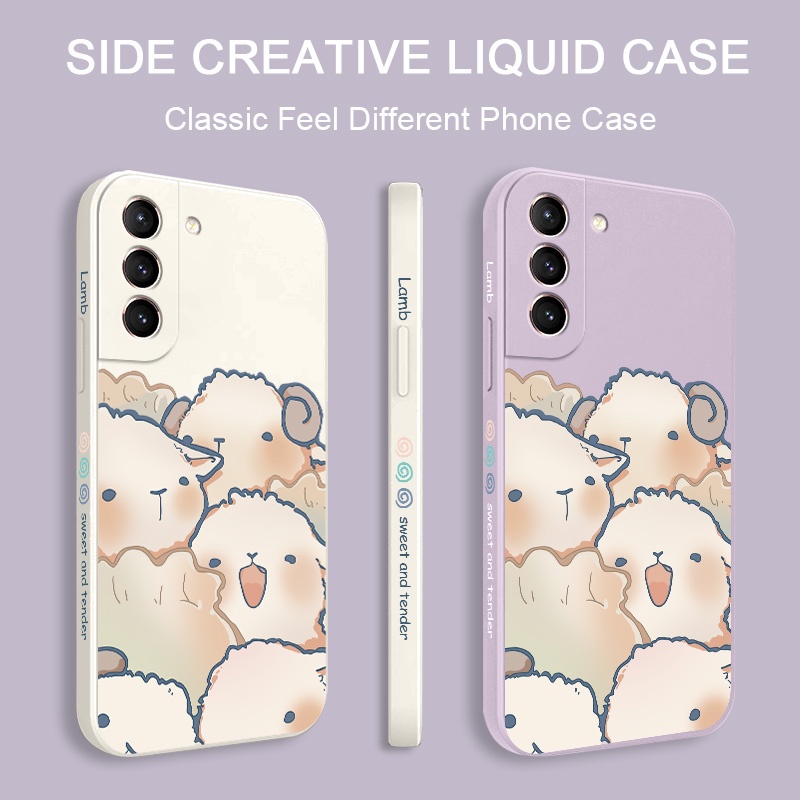 Ốp Điện Thoại Cảm Giác Chạm Thoải Mái In Hình Cừu Hạnh Phúc Cho Samsung Galaxy S21 S20 FE Ultra Plus