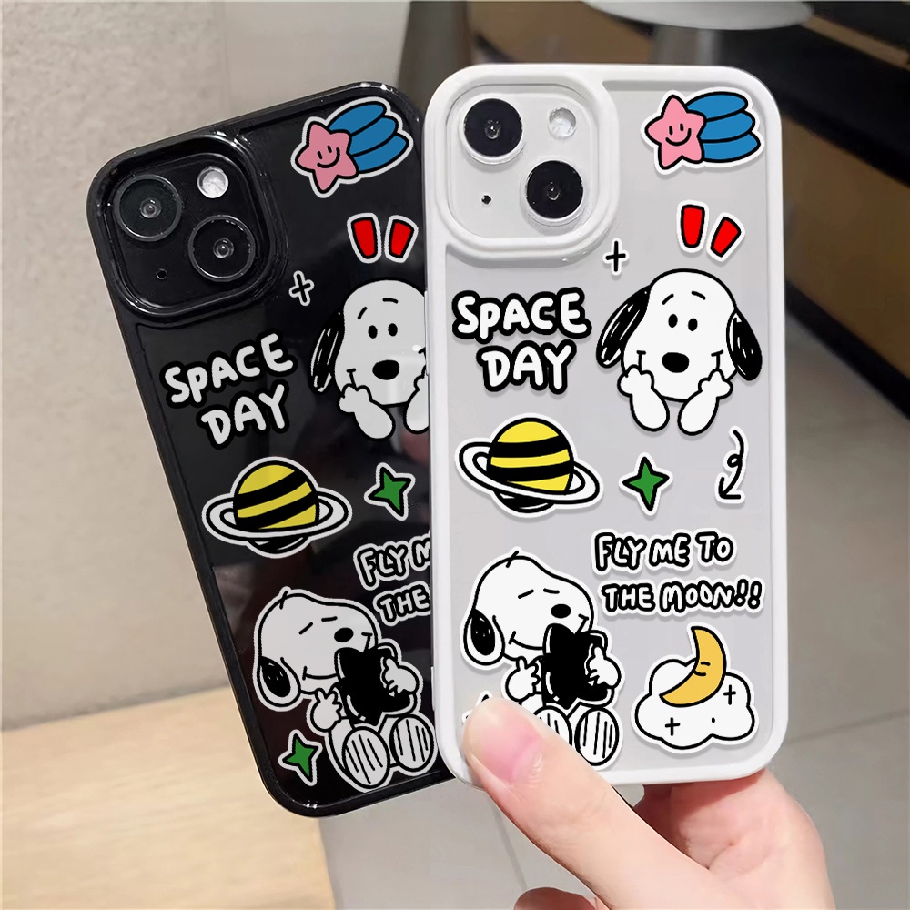 Ốp Điện Thoại Cứng Trong Suốt In Hình Snoopy Cho iphone 14promax 11 13 12 7Plus 8 X XS Max