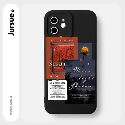 Ốp lưng JURSUE mềm chống bẩn hình độc lạ ngầu đen Cho iPhone 17 16 15 14 13 12 11 Pro Max SE 2020 X XR XS ip 8 7 Plus Y3116