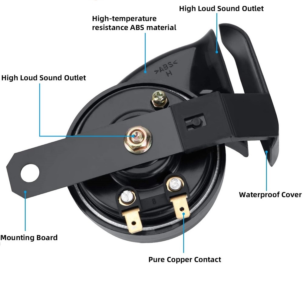 Còi Hơi Điện Tử 12V 130DB Chống Nước Thông Dụng Cho Xe Hơi / Xe Máy / Xe Tải / Tàu Thuyền