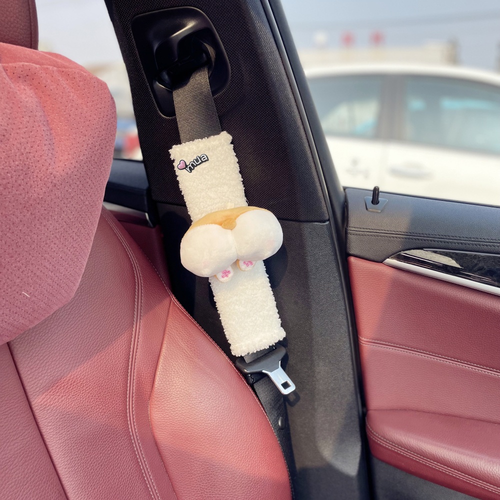 Set 2 Miếng Đệm Vai Gắn Dây Đai An Toàn Trên Xe Hơi Hình Búp Bê Dễ Thương