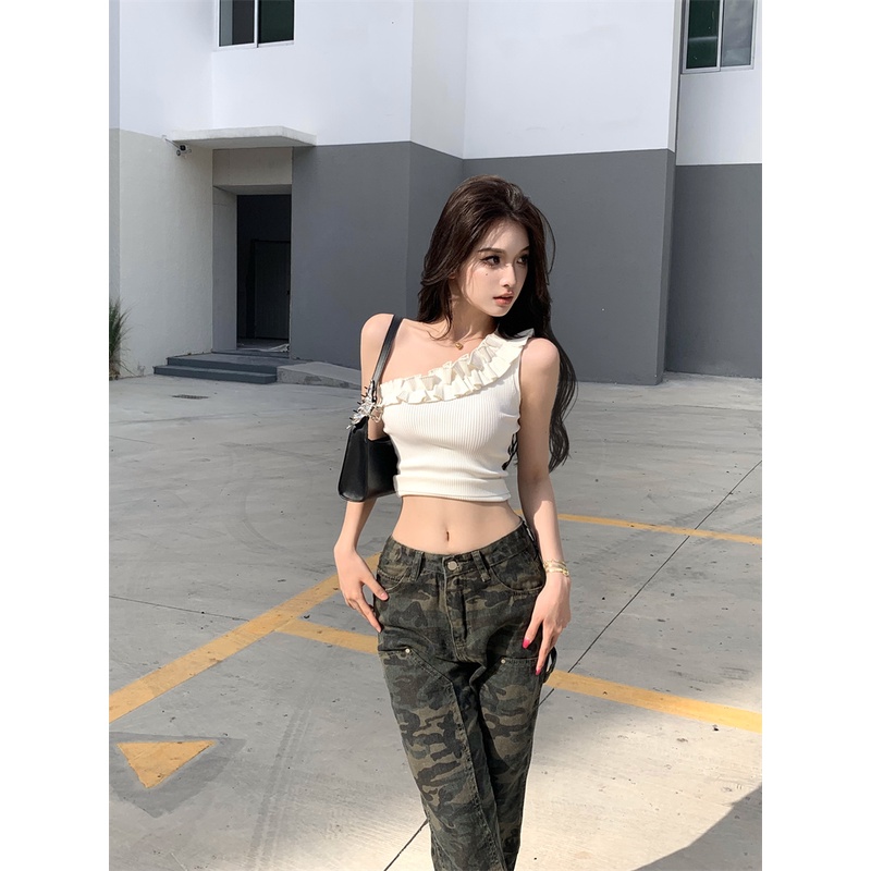 Áo Hai Dây Dáng Ôm Ngắn Phong Cách Hàn Quốc Thời Trang