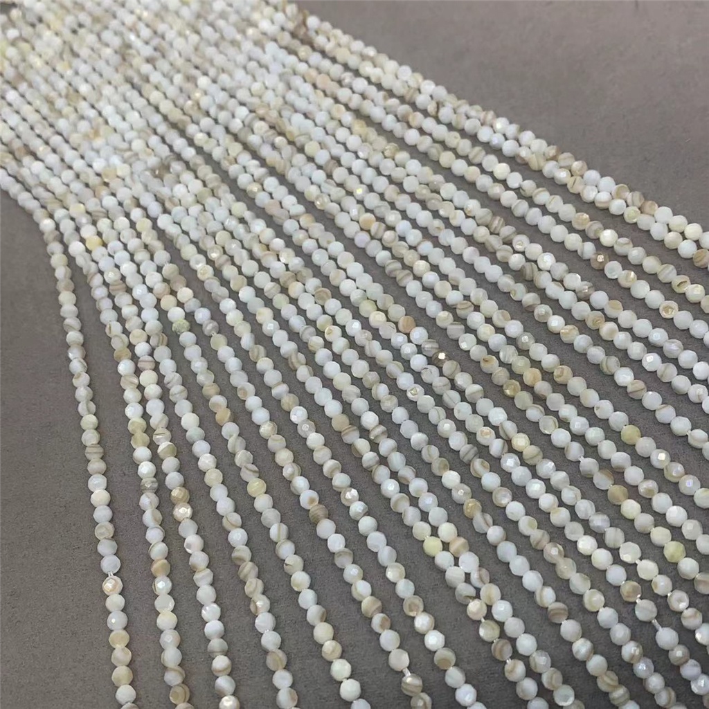 Chuỗi Hạt Vỏ Sò Trắng Tự Nhiên 2 / 3 / 4mm Dùng Làm Đồ Trang Sức Thủ Công