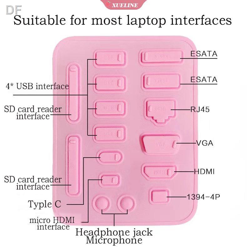 Bộ 16 Vỏ Bọc Silicone Chống Bụi Cổng USB Rj45 Thông Dụng Cho Laptop