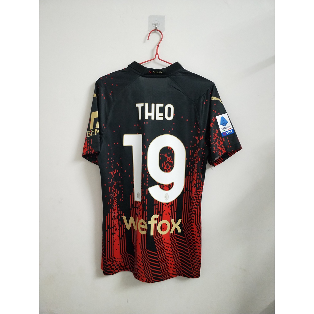 Áo Thun Bóng Đá Màu Đỏ Đen Size S-2XL AC Milan 23-24