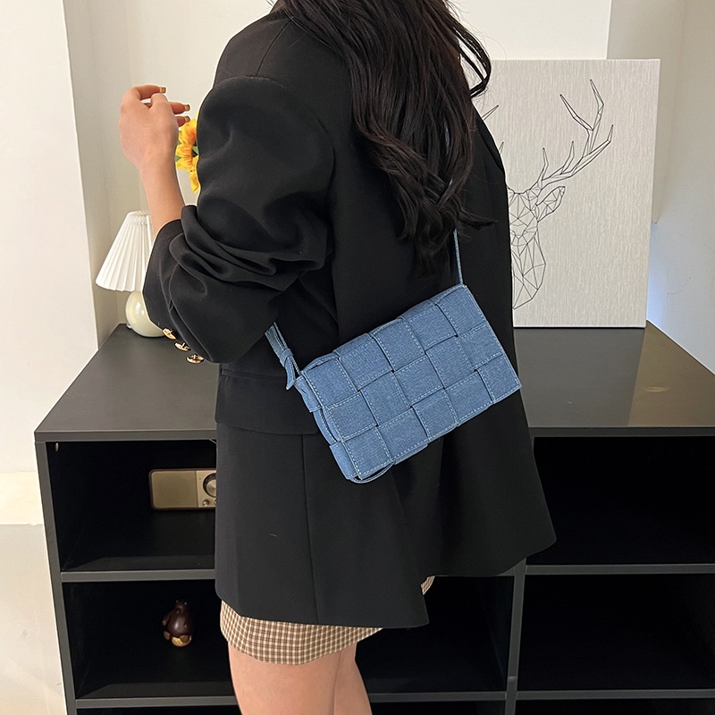 Túi Xách Denim Dệt Hình Vuông Nhỏ Thời Trang Xuân Hè 2023 Cho Nữ