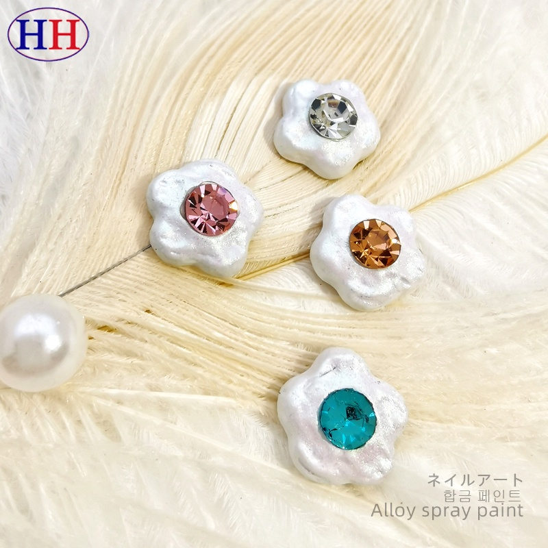 Trang Sức Phụ Kiện Trang Trí Móng Tay Hình Trái Tim Ngôi Sao May Mắn Trái Tim Khảm Đá Hợp Kim Phụ Kiện Cho Mẹ-Oof-pearl Bán Hàng Từ Nhà Máy