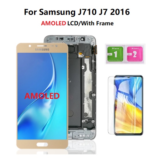 OLED có khung cho Samsung Galaxy J7 2016 J710 Màn hình LCD với bộ số hóa màn hình cảm ứng