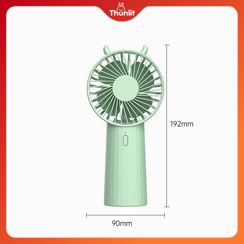 Quạt di động ngoài trời THUNLIT hoạt động pin 5000mAh để bàn chạy yên tĩnh có giá đỡ