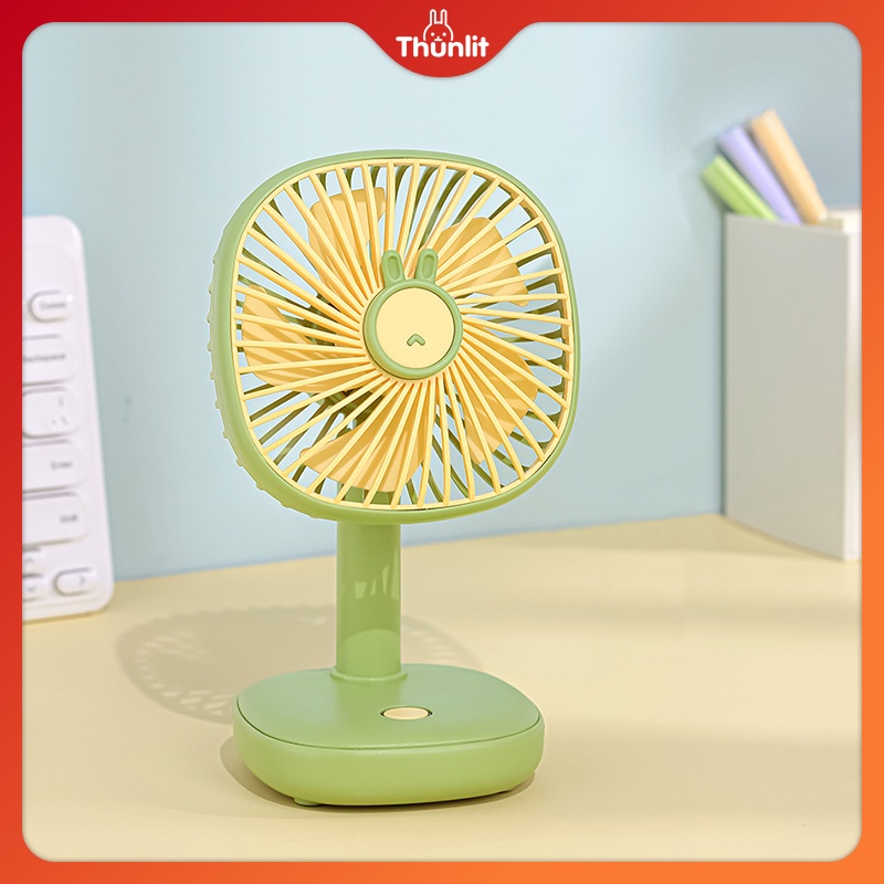 Quạt bàn USB THUNLIT có thể sạc lại 1200mah 3 tốc độ gió với đèn ngủ điều chỉnh được chuyên dụng
