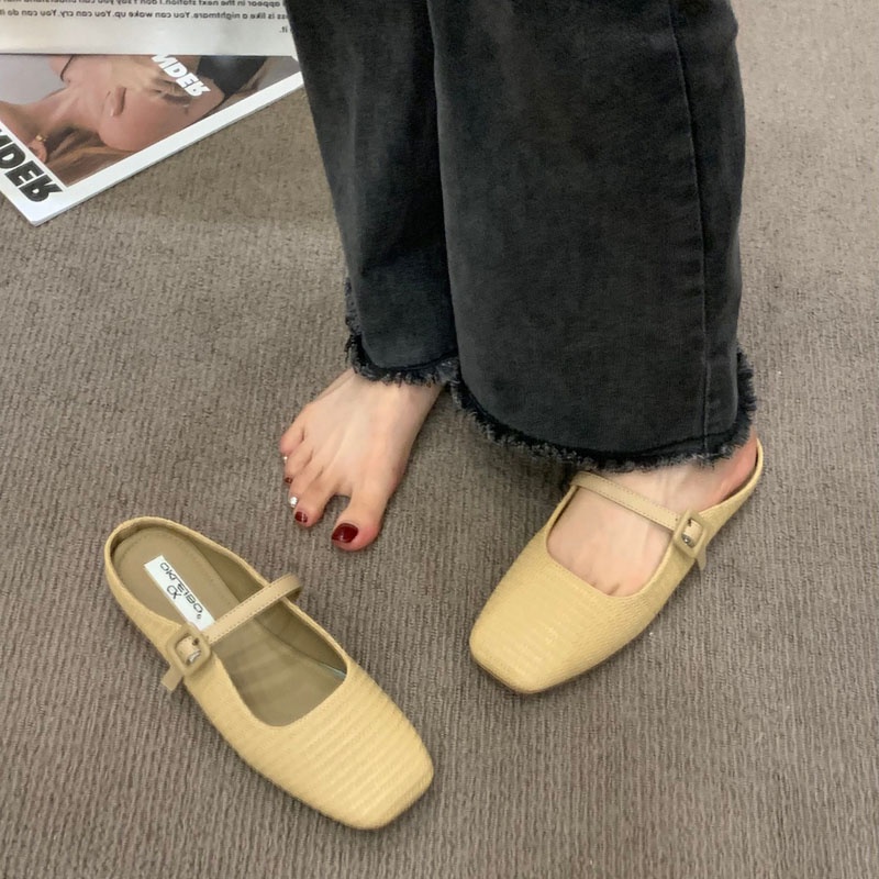 ❤❤Dép Sandal Bít Mũi Đế Bằng Phong Cách Hàn Quốc Thời Trang Cho Nữ