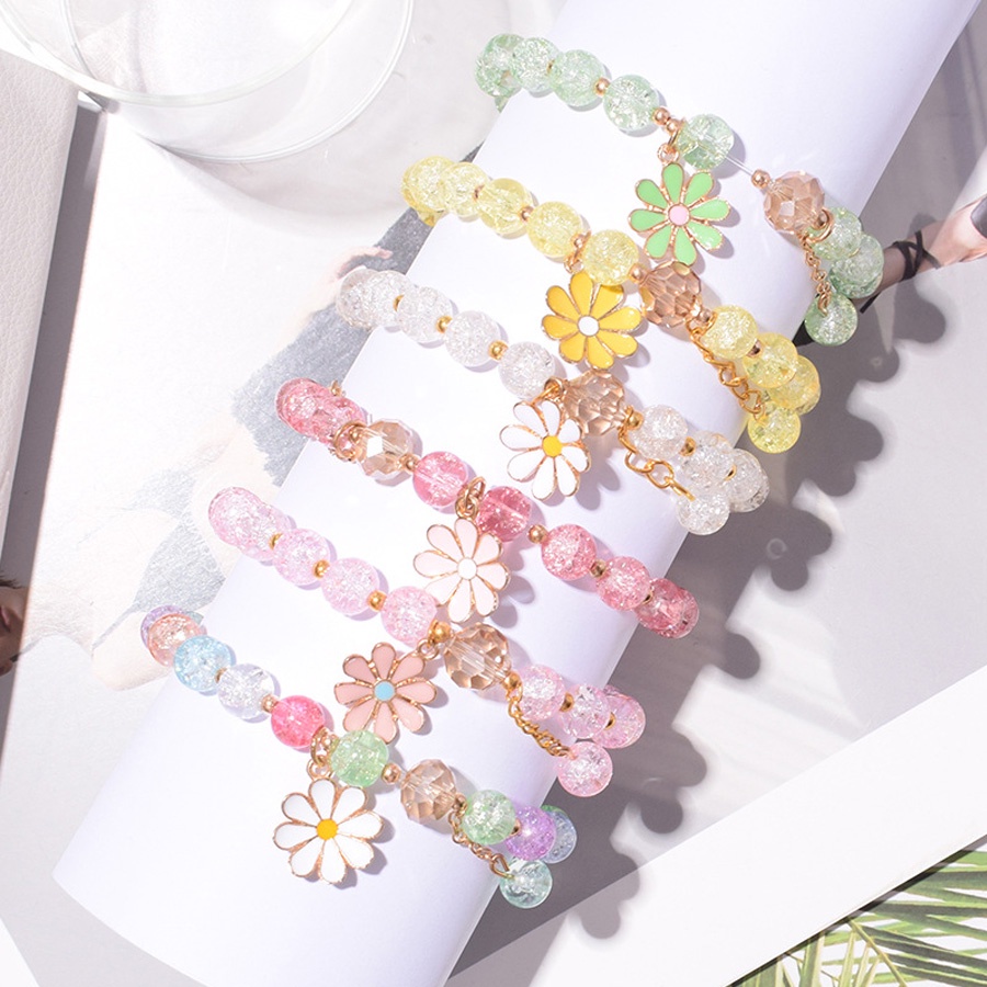 Vòng Tay Tua Rua Đính Hoa Cúc Pha Lê Phong Cách Hàn Quốc Cho Nữ