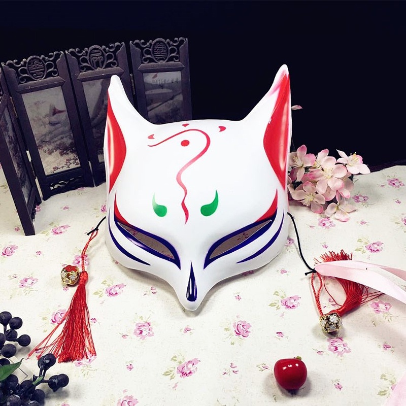Mặt Nạ Hóa Trang Nhân Vật Anime Nhật Bản Kabuki Kitsune Bằng PVC