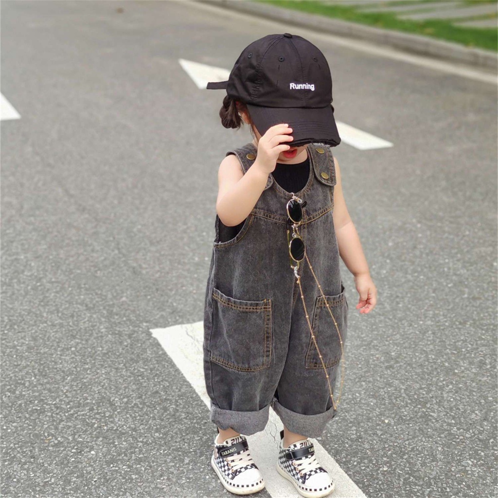 Áo Liền Quần Yếm Denim Kiểu Hàn Quốc Dễ Thương Thời Trang Xuân Thu 2023 Cho Bé Gái
