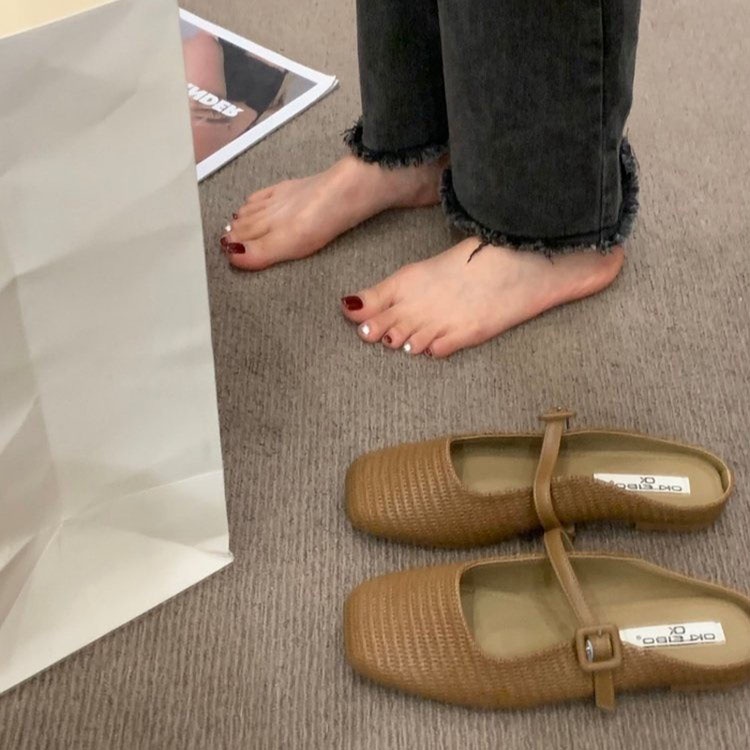 ❤❤Dép Sandal Bít Mũi Đế Bằng Phong Cách Hàn Quốc Thời Trang Cho Nữ