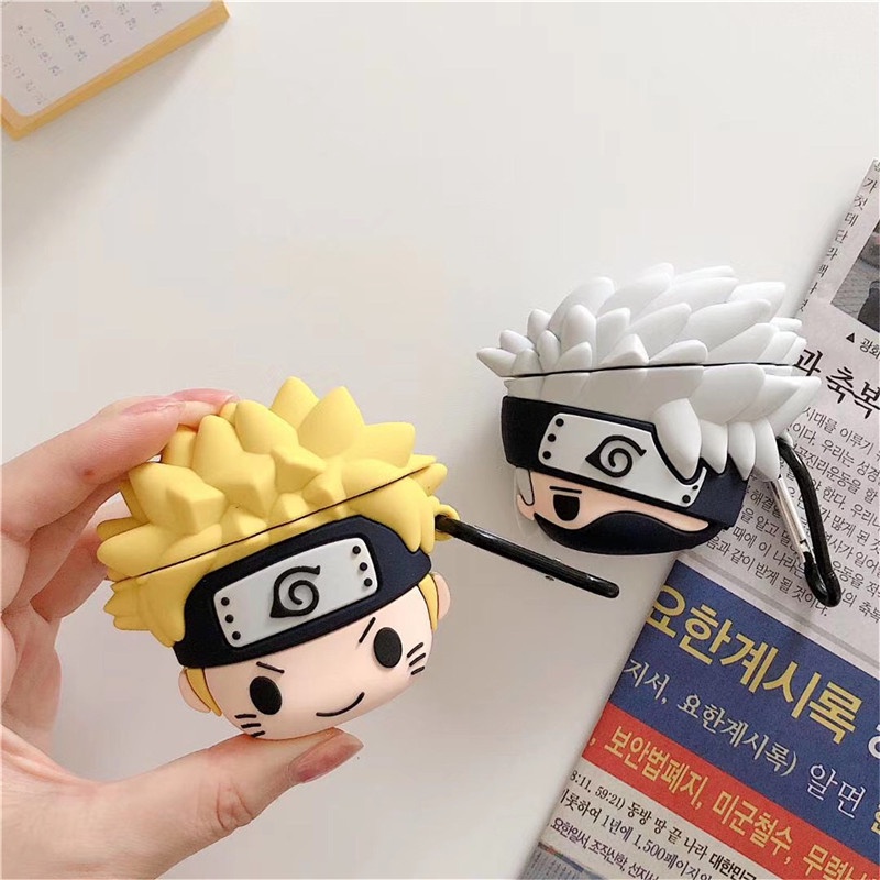Vỏ Bảo Vệ Hộp Sạc Tai Nghe AirPod 1 2 3 Pro Pro Pro2 Bằng Silicon Mềm Hình Kakashi Naruto 3D