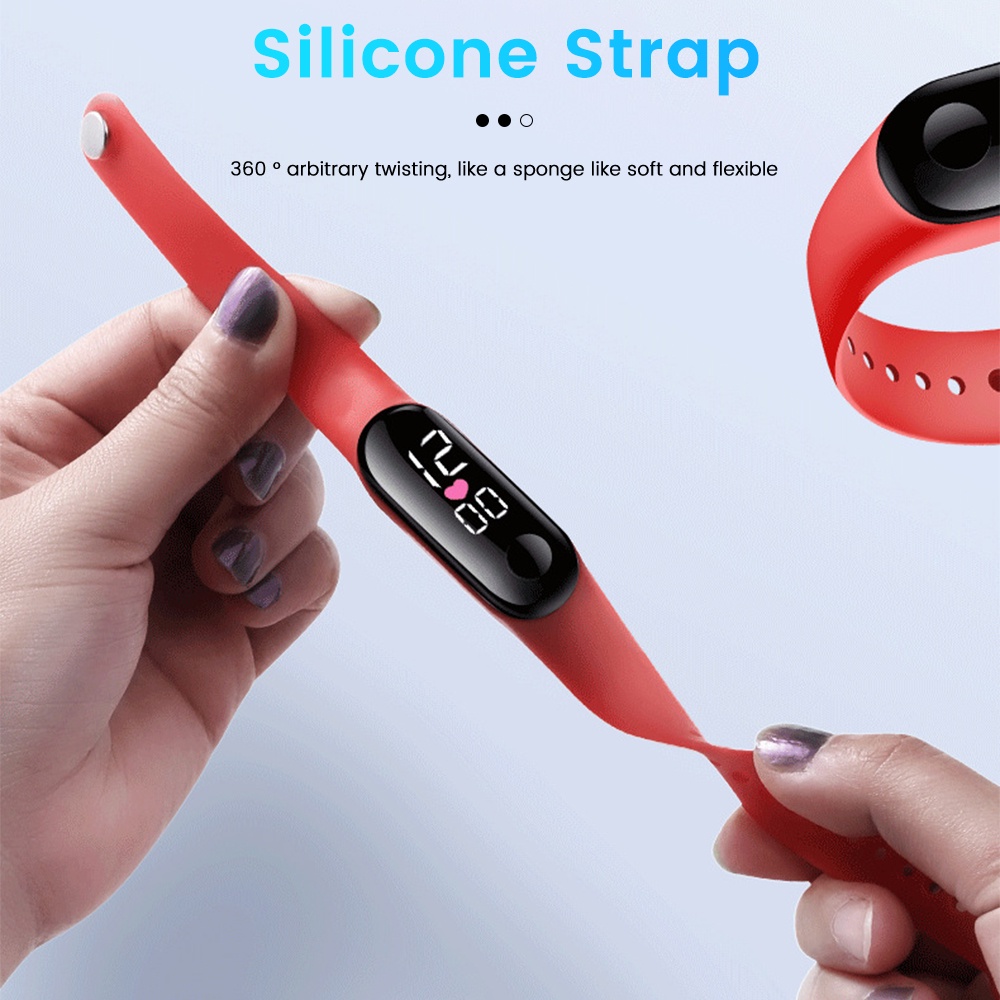 Đồng Hồ Thông Minh Màn Hình LED Nhiều Màu Chống Thấm Nước Cho Bé