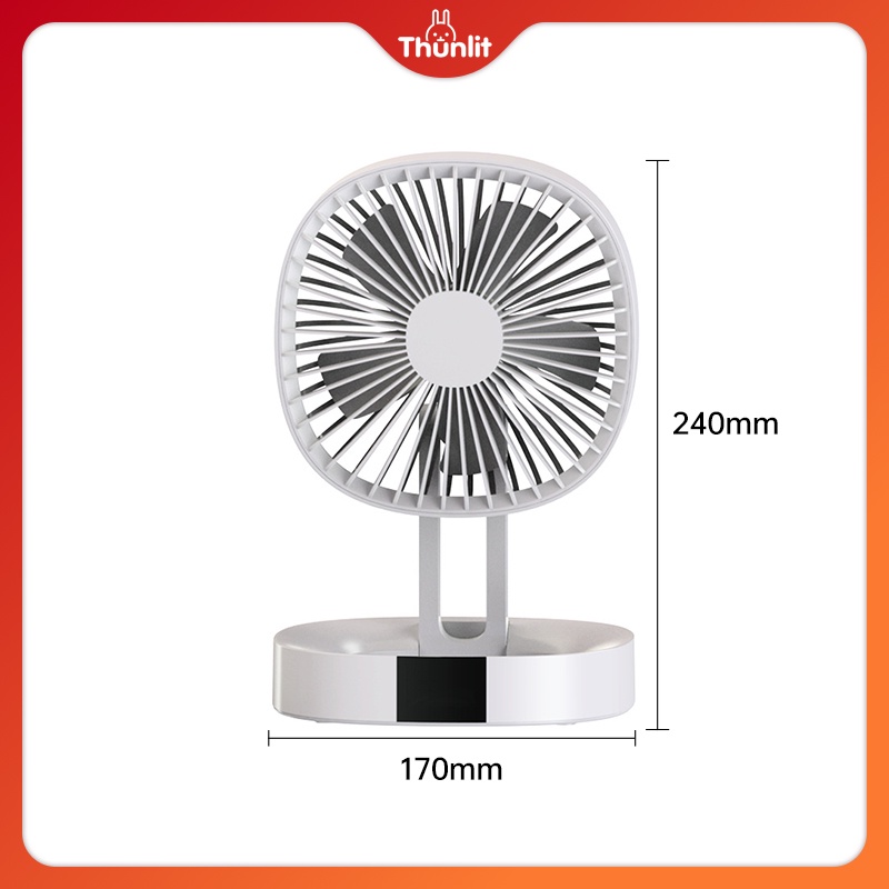 Quạt sạc ngoài trời Thunlit USB 2000mah treo và quạt có thể gập lại với gió mạnh
