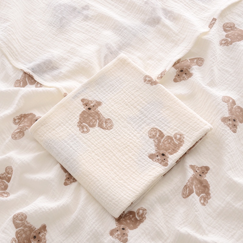 Khăn tắm cho bé loại to 100cm x 100cm vải xô muslin, dùng làm khăn quấn bé sơ sinh ra ngoài, chăn đắp mùa hè