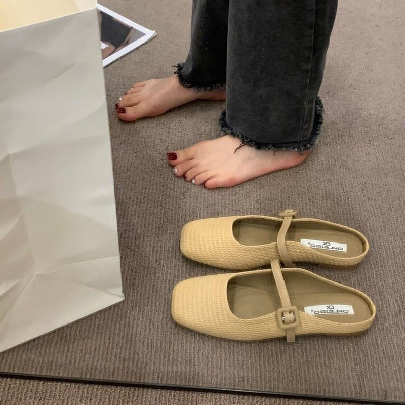 ❤❤Dép Sandal Bít Mũi Đế Bằng Phong Cách Hàn Quốc Thời Trang Cho Nữ