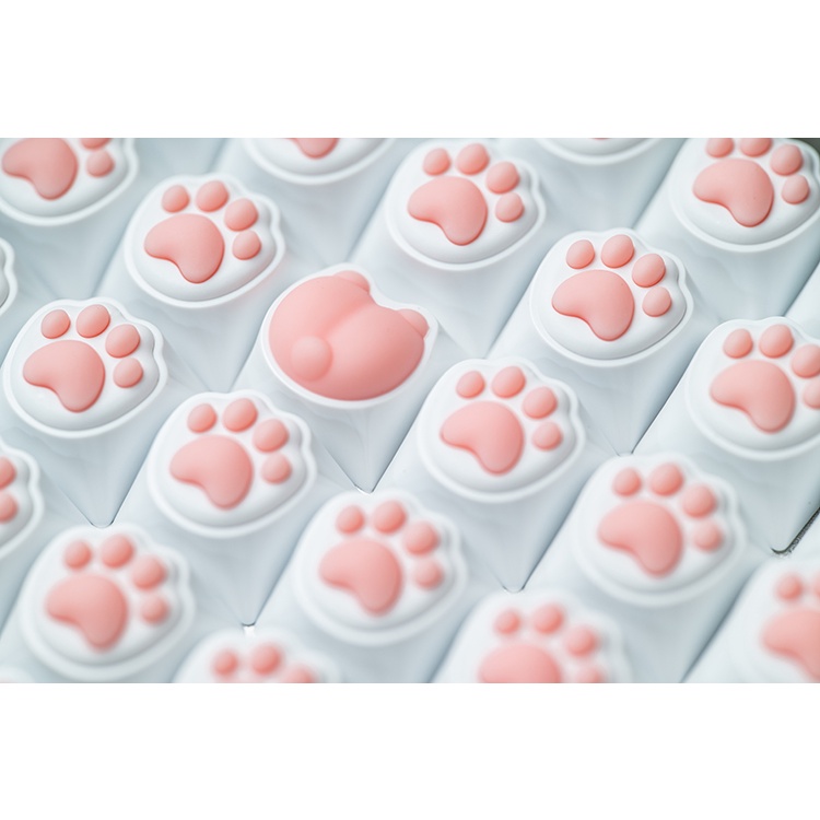 Bộ 4 Nút Bàn Phím Bằng Silicon Hình Bàn Chân Mèo Cho Bàn Phím Cơ Chơi Game