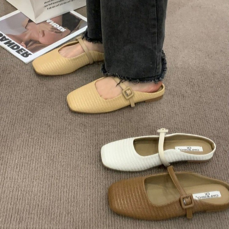 ❤❤Dép Sandal Bít Mũi Đế Bằng Phong Cách Hàn Quốc Thời Trang Cho Nữ