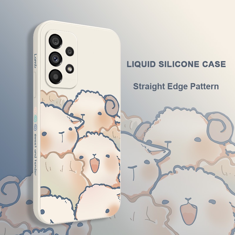 Ốp Điện Thoại Silicon Dẻo In Hình Cừu Hạnh Phúc Cho Samsung Galaxy A54 A34 A24 A14 A04 A04S A04E 4G 5G
