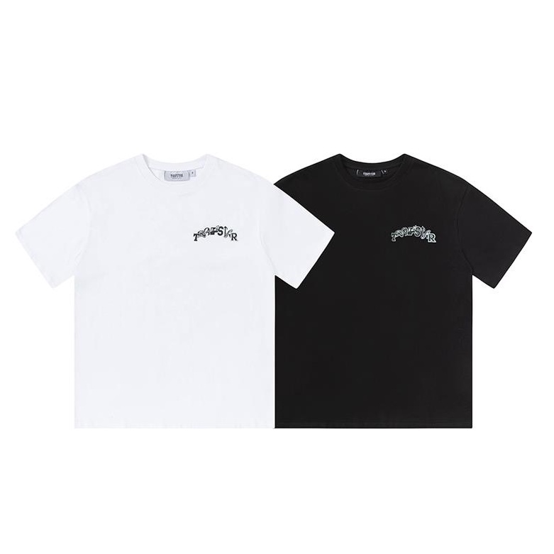 Mới Áo Thun Cotton Tay Ngắn In Hình Trapstar Corsage Arch Font HD Phong Cách Unisex