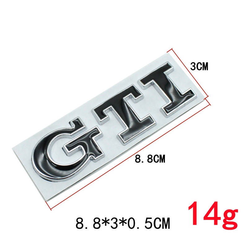 Logo GTI 3D Bằng Kim Loại Dán Trang Trí Cốp Sau Xe Hơi GTI Volkswagen VW Polo Golf R400 TCR MK2 MK4 MK5 MK6 MK7
