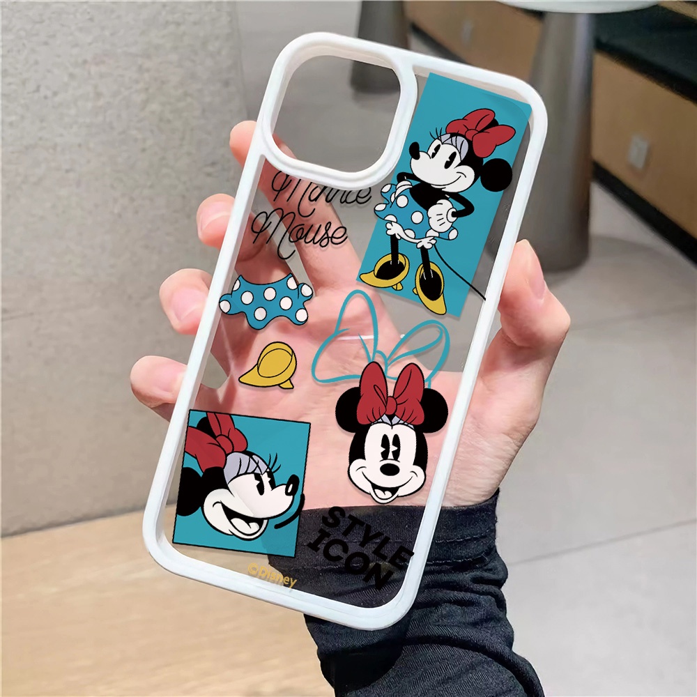 Ốp Điện Thoại Acrylic Cứng Trong Suốt In Hình Mickey Cho iphone 14promax 11 13 12 7Plus 8 X XS Max
