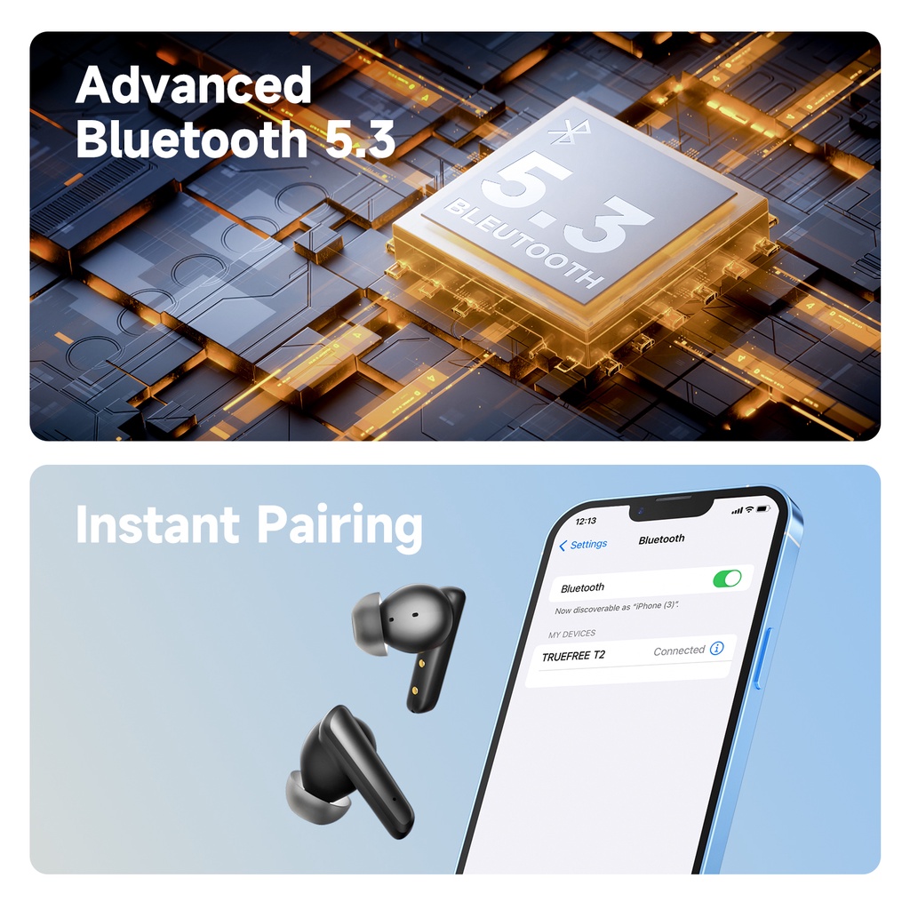 SoundPEATS Tai Nghe Bluetooth 5.3 T2 Âm Thanh Sống Động IPX4 Và Phụ Kiện