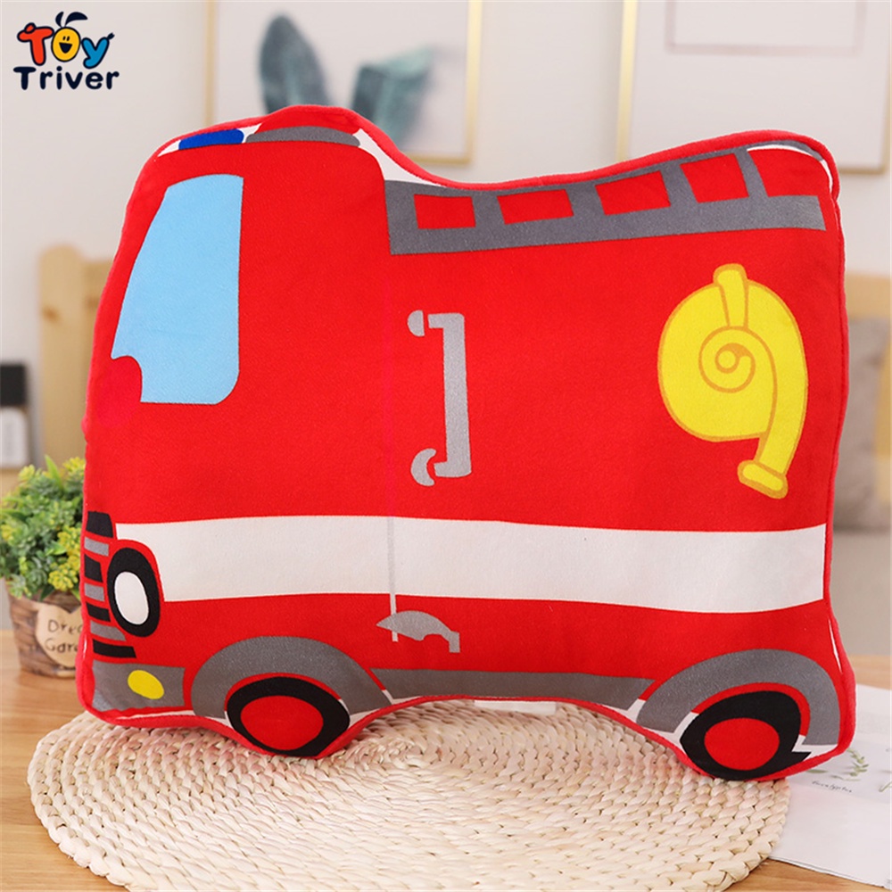 Gối Bông Hình Xe Cảnh Sát / Xe Cứu Hỏa / Xe Cứu Hỏa Dễ Thương Trang Trí Phòng Bé Trai