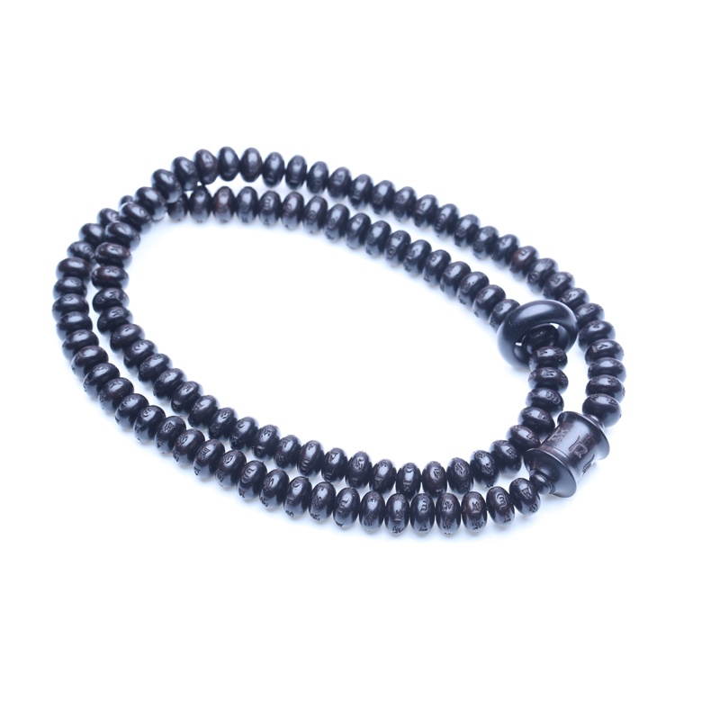 Chuỗi Hạt Đeo Tay Bằng Gỗ Mun Tự Nhiên 8Mm X 10Mm 108 Hạt