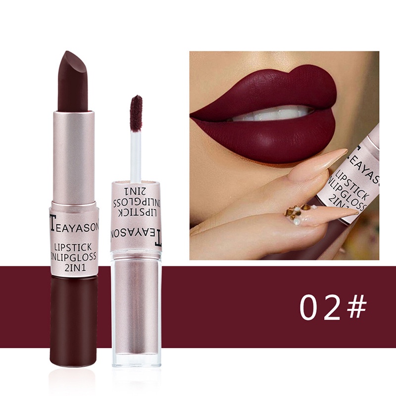 Son Môi Dạng Lỏng 2 Trong 1 Lâu Trôi Dưỡng Ẩm Chống Thấm Nước