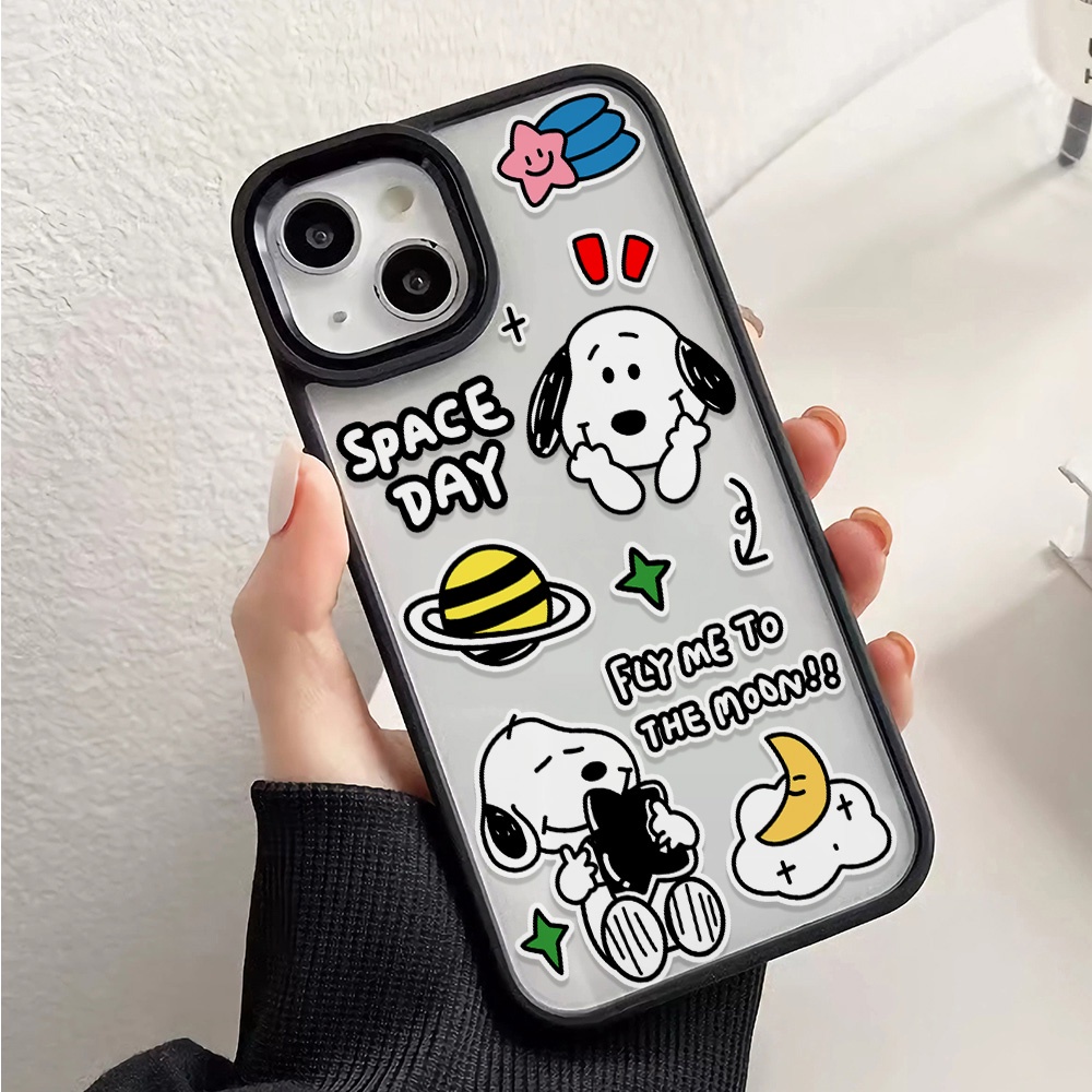 Ốp Điện Thoại Cứng Trong Suốt In Hình Snoopy Cho iphone 14promax 11 13 12 7Plus 8 X XS Max