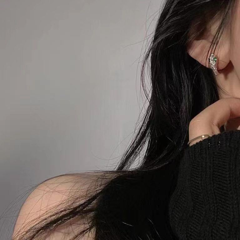 Bông Tai Hình Rắn Đính Đá Zircon Màu Vàng / Bạc Thời Trang Chất Lượng Cao Cho Nữ