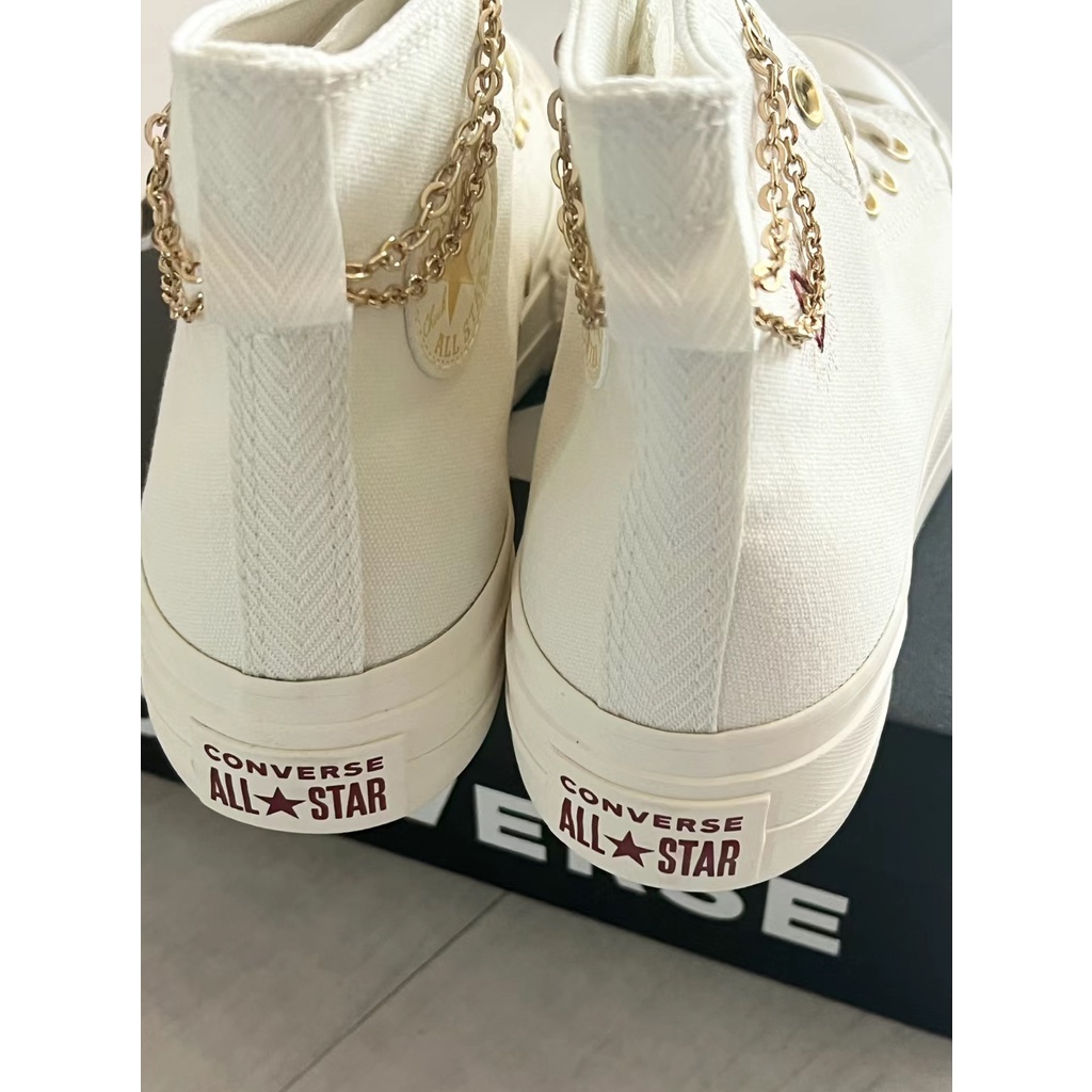Giày Thể Thao Converse 2023 Vải canvas Cài Khóa Thêu Hình Trái Tim Dễ Thương Cho Nam Và Nữ B94