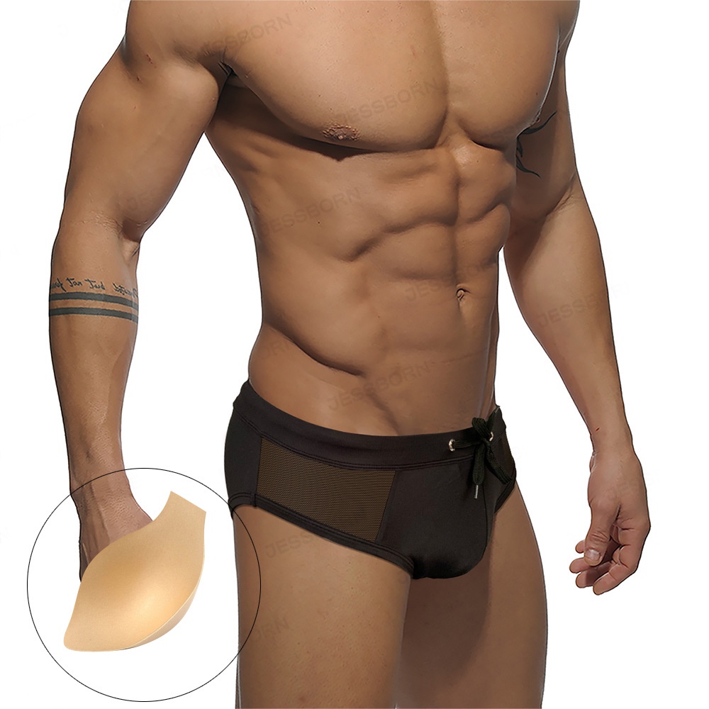 Quần Bơi Tam Giác Màu Trơn Có Đệm Nâng Ngực GG159 Cho Nam