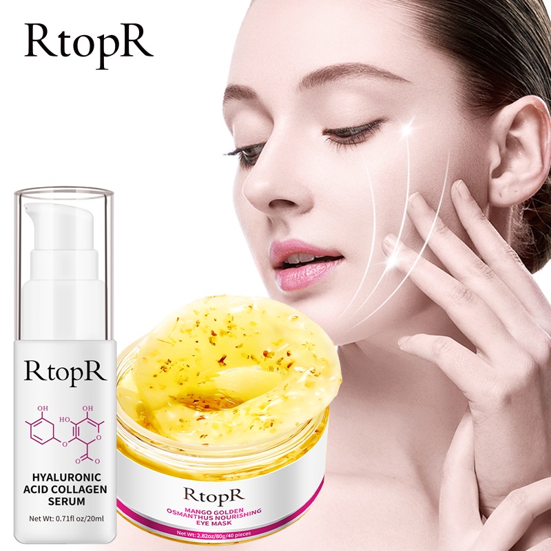 Set mỹ phẩm RTOPR mặt nạ mắt xoài vàng làm sáng nuôi dưỡng làn da 80g và serum dưỡng ẩm hyaluronic acid collagen 20ml