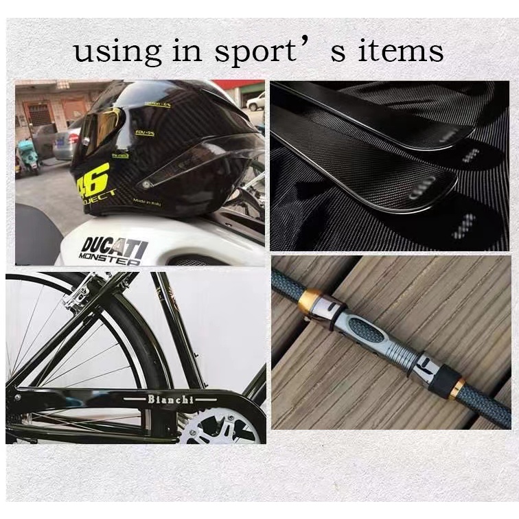 Cuộn Dây Sợi Carbon Thật 3K 200GSM 0.3mm Dài 1M / 39inch 1.5M / 59inch Chuyên Dụng Cho Xe Hơi Thể Thao