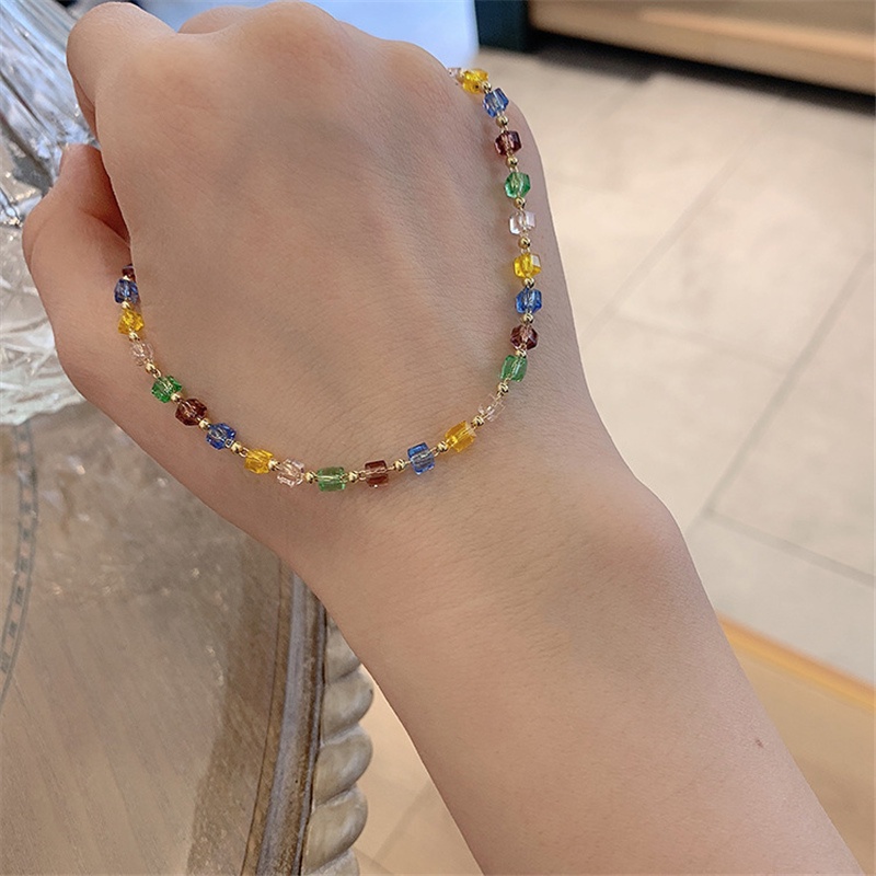 Vòng Cổ Choker Đính Hạt Nhiều Màu Sắc Phong Cách Bohemian Thời Trang Mùa Hè Cho Nữ