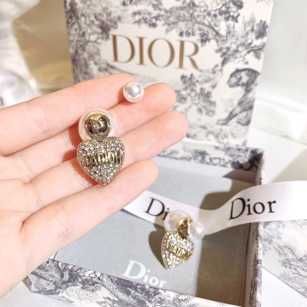 Khuyên Tai Tròn Khắc Chữ Dior Bằng Thép Titanium Thời Trang Cho Nữ