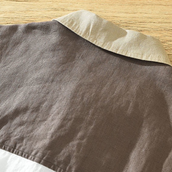 Áo Sơ Mi Vải Lanh Mỏng Dáng Rộng Tay Ngắn Màu Sắc Khóa Cài Kiểu Nhật Bản Thời Trang Mùa Hè Cho Nam