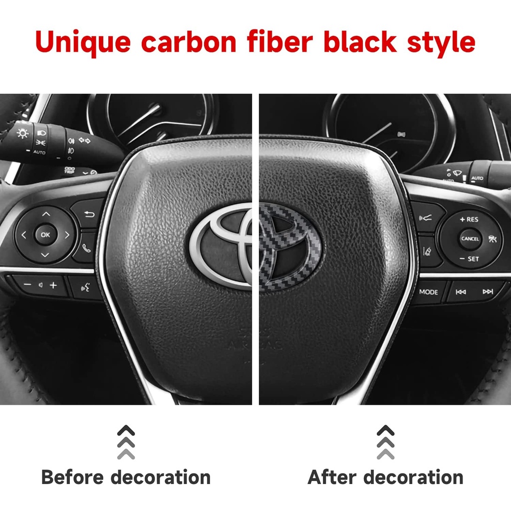 Miếng Dán Trang Trí Vô Lăng Xe Hơi Toyota Avanza Vios Wigo Rush Fortuner Innova Hilux Corolla Cross Hiace RAV4 FJ Cruiser Yaris Camry Alphard Corolla Altis