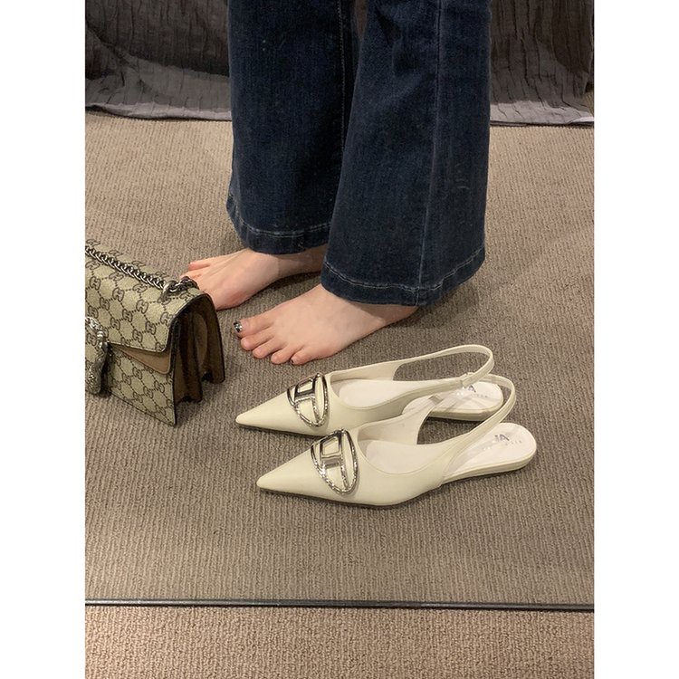Giày Sandal Đế Bằng Mũi Nhọn Thời Trang Dành Cho Nữ
