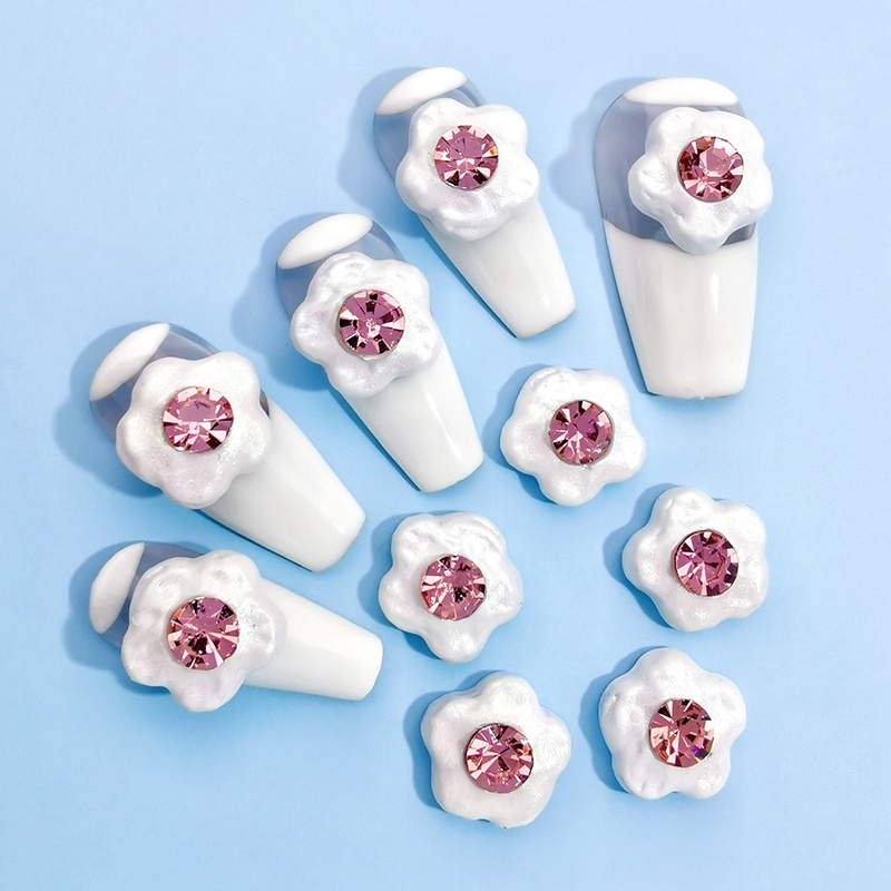 Trang Sức Phụ Kiện Trang Trí Móng Tay Hình Trái Tim Ngôi Sao May Mắn Trái Tim Khảm Đá Hợp Kim Phụ Kiện Cho Mẹ-Oof-pearl Bán Hàng Từ Nhà Máy