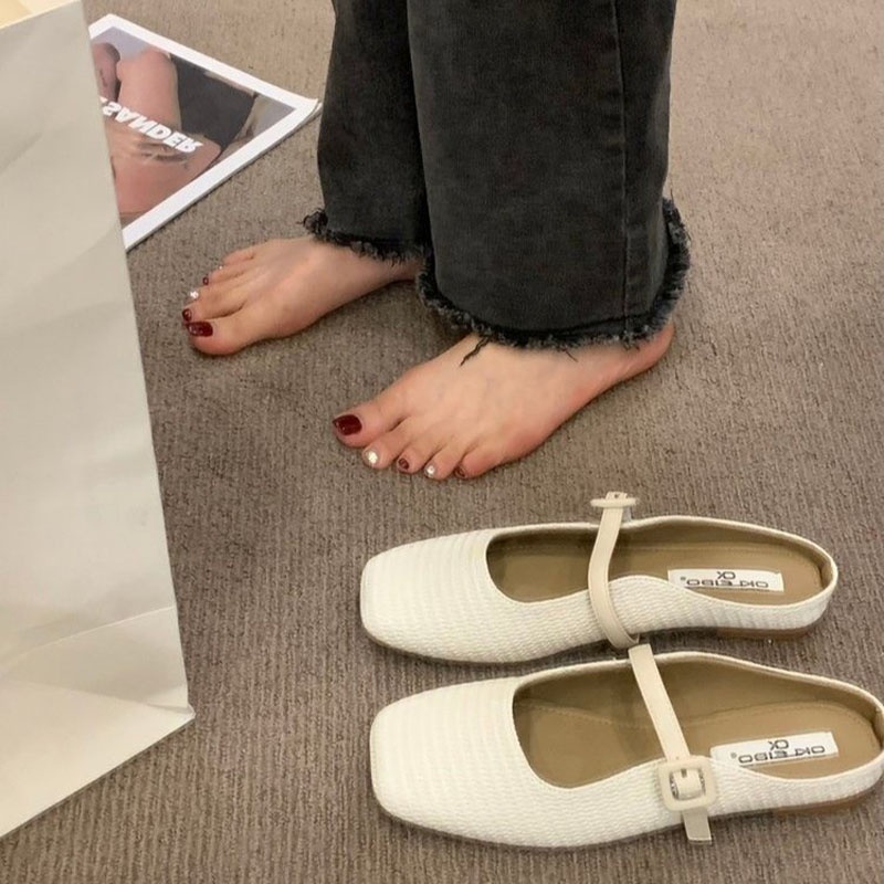 ❤❤Dép Sandal Bít Mũi Đế Bằng Phong Cách Hàn Quốc Thời Trang Cho Nữ