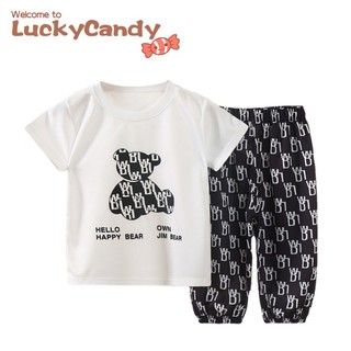 Bộ quần áo mùa hè LUCKYCANDY phong cách Hàn Quốc thời trang dành cho trẻ em