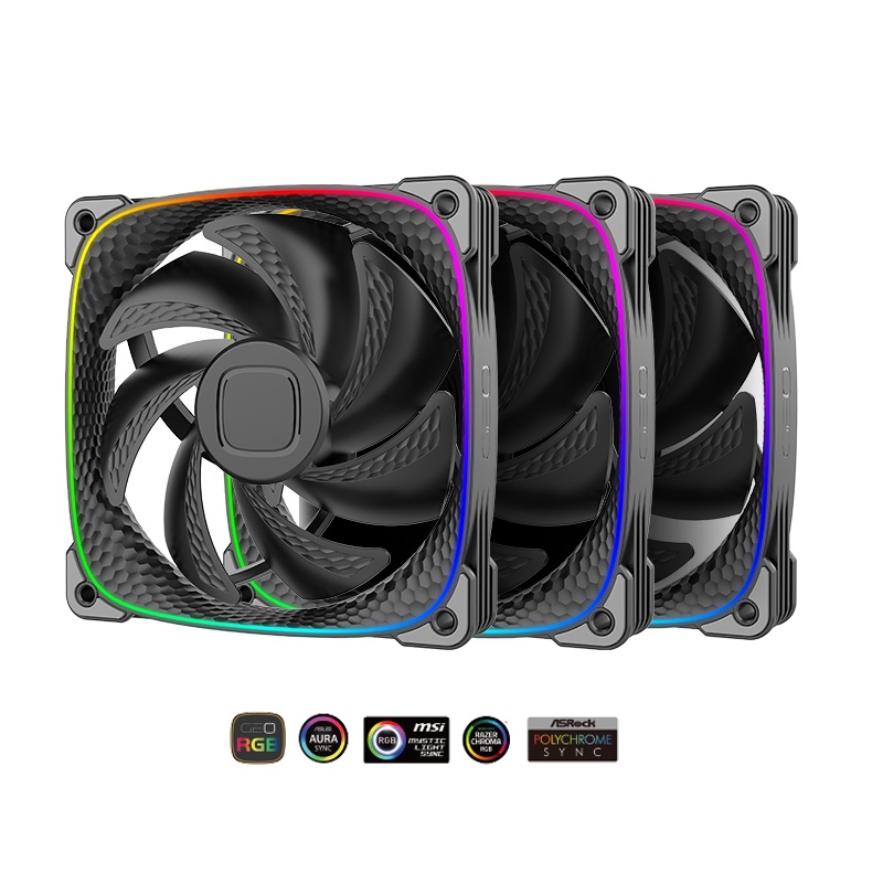 Quạt Tản Nhiệt CPU Squama 2503B 2503W ARGB 120mm Hai Mặt 5V 3PIN Đèn Chiếu Sáng