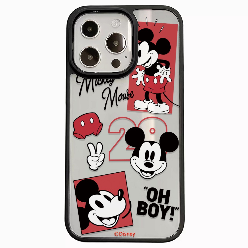 Ốp Điện Thoại Nhựa Acrylic Cứng Trong Suốt In Hình Mickey Thời Trang Cho iphone 14promax 11 13 12 7Plus 8 X XS Max